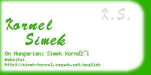 kornel simek business card